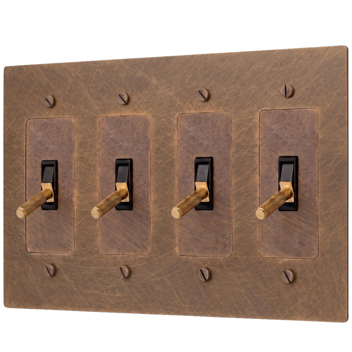 Brass Toggle Light Switch – Retro Industrial Plate