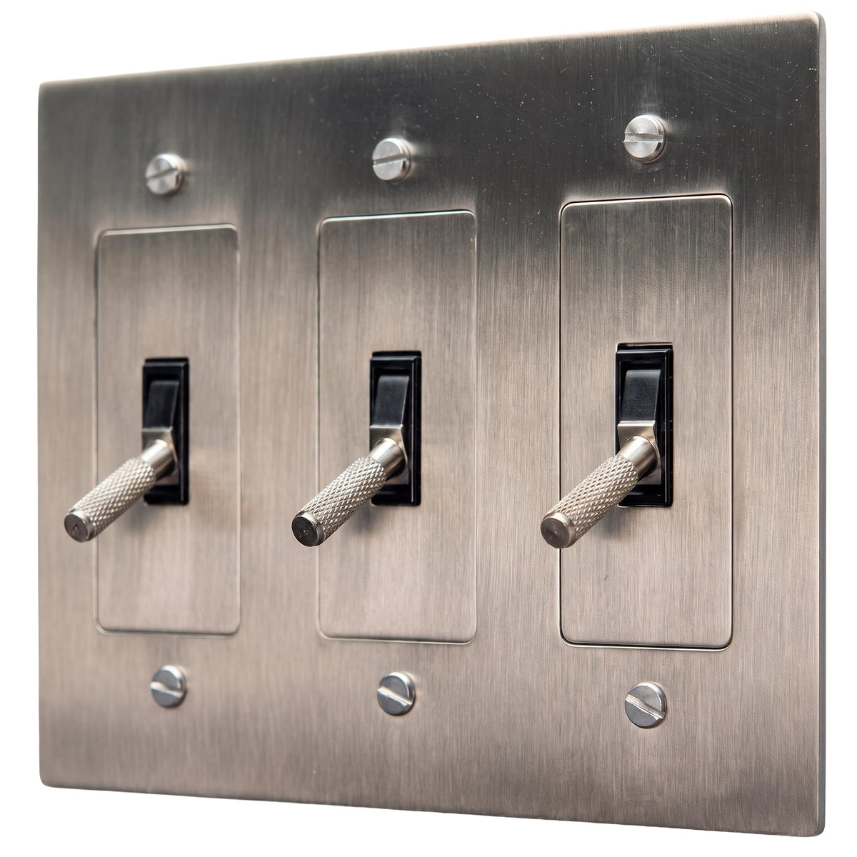 Brass Toggle Light Switch – Retro Industrial Plate