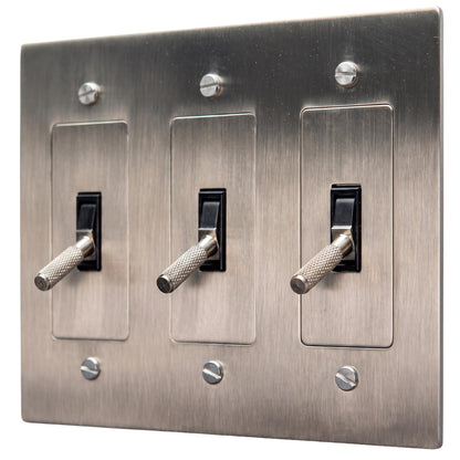 Brass Toggle Light Switch – Retro Industrial Plate
