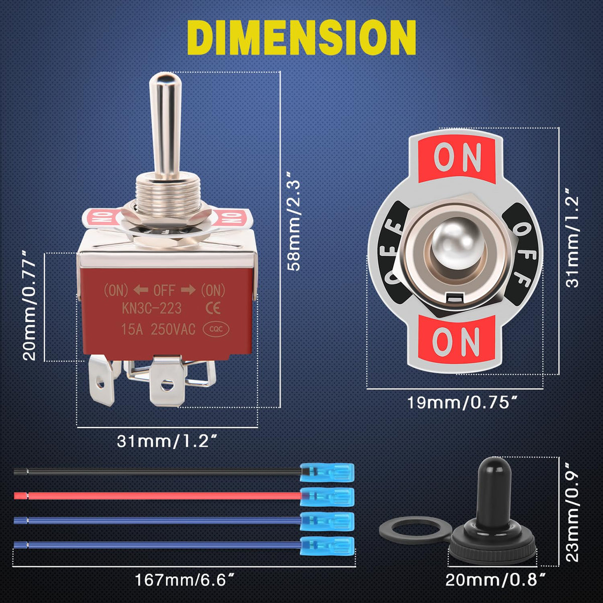 Rocker Toggle Switch – SPST On-Off Control