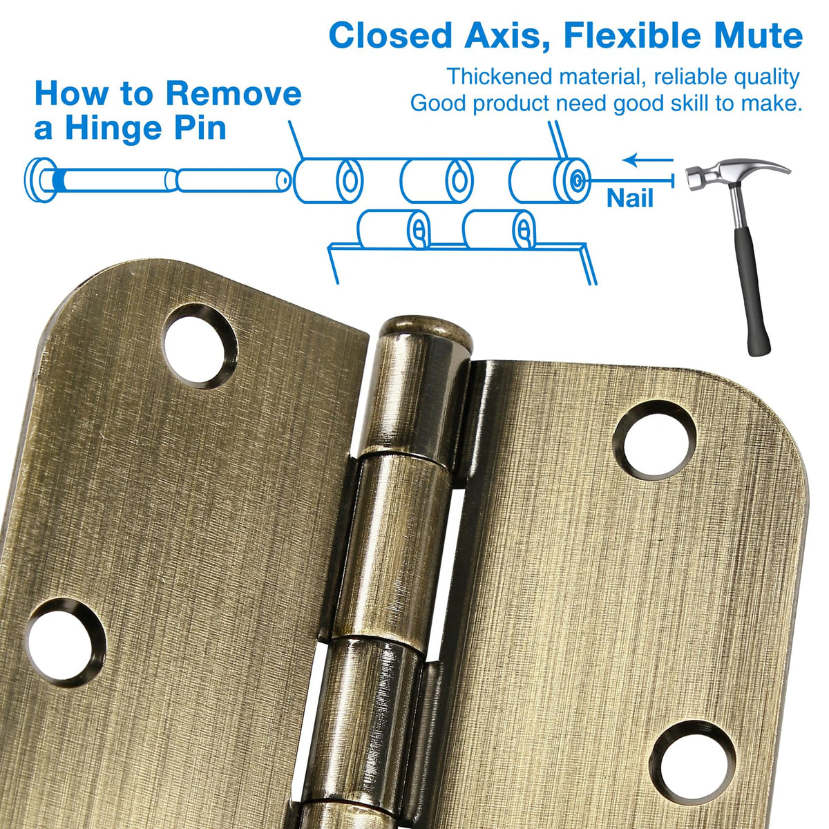 3.5-Inch Ball Bearing Door Hinges with Quiet Motion