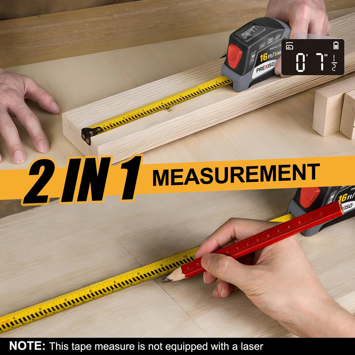 16-Foot Digital Tape Measure with Multi-Unit Display