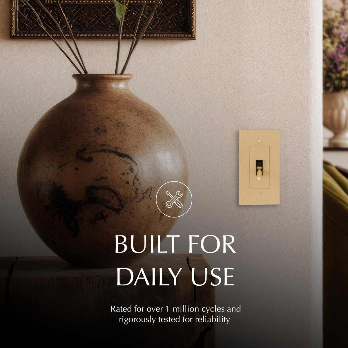 Brass Toggle Light Switch – Retro Industrial Plate