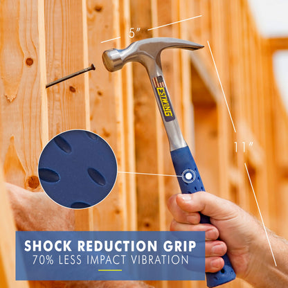 ESTWING Hammer - USA Made Straight Rip Claw Hammer with Smooth Face & Shock Reduction Grip