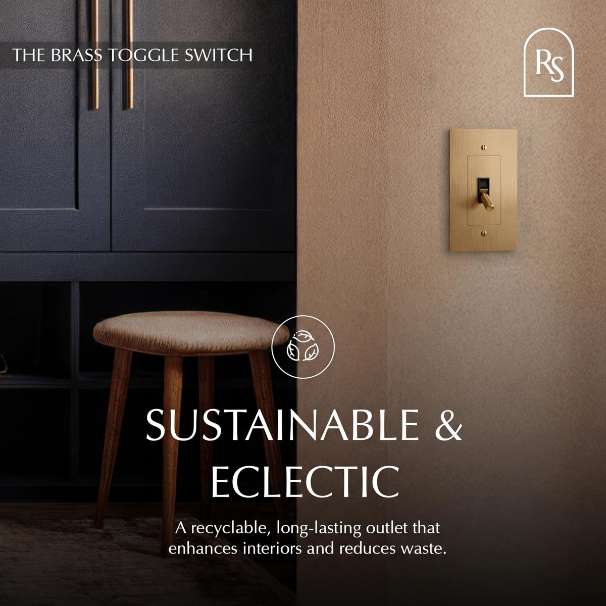 Brass Toggle Light Switch – Retro Industrial Plate
