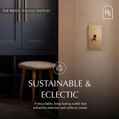 Brass Toggle Light Switch – Retro Industrial Plate
