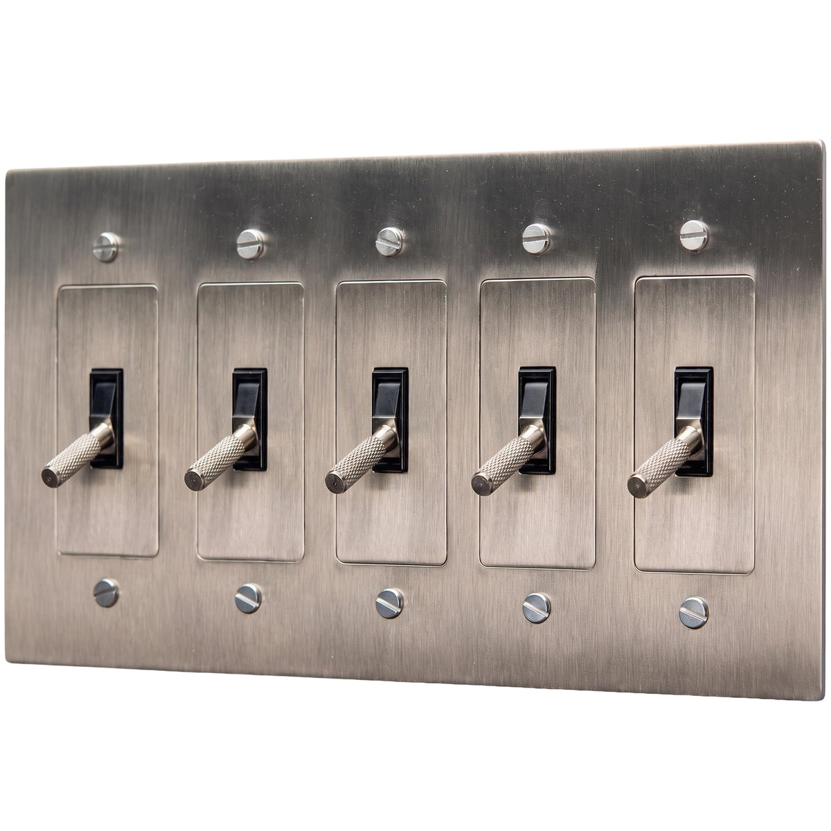 Brass Toggle Light Switch – Retro Industrial Plate