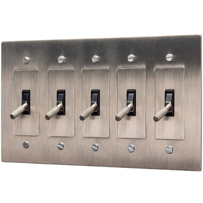 Brass Toggle Light Switch – Retro Industrial Plate