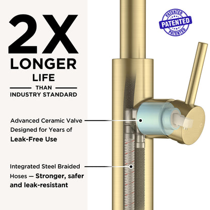 High-Arc Kitchen Faucet with Pull-Down Sprayer