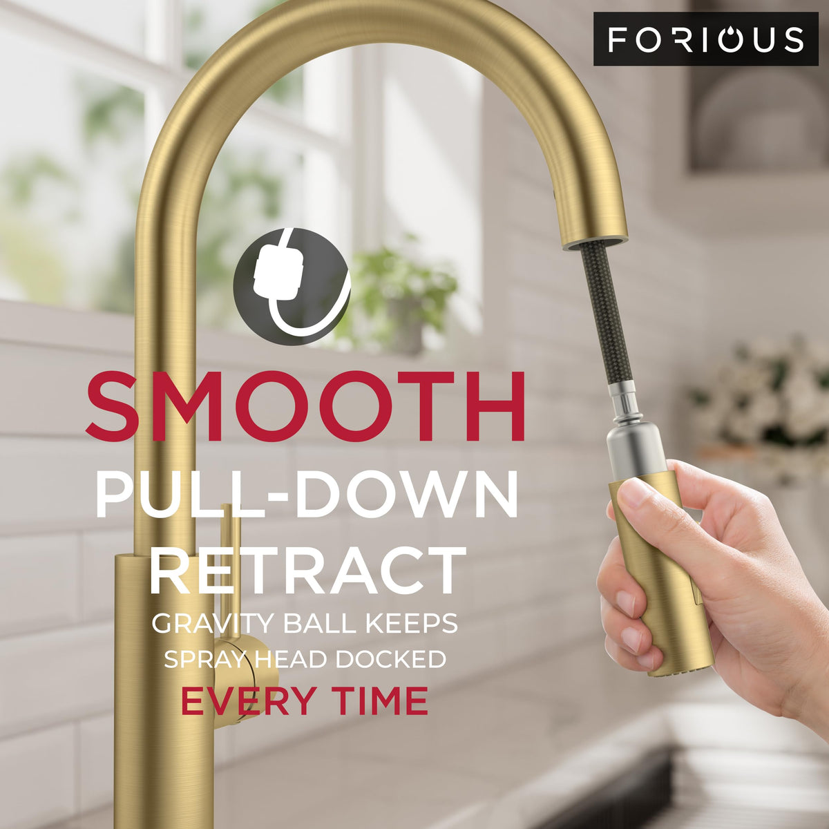High-Arc Kitchen Faucet with Pull-Down Sprayer