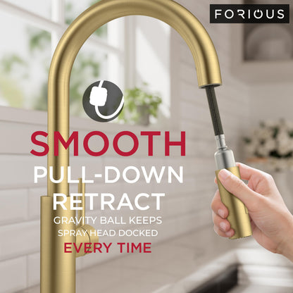 High-Arc Kitchen Faucet with Pull-Down Sprayer