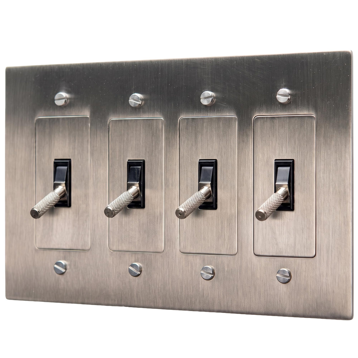 Brass Toggle Light Switch – Retro Industrial Plate