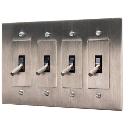 Brass Toggle Light Switch – Retro Industrial Plate