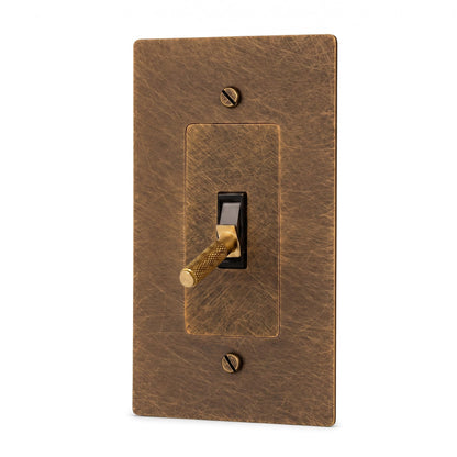 Brass Toggle Light Switch – Retro Industrial Plate