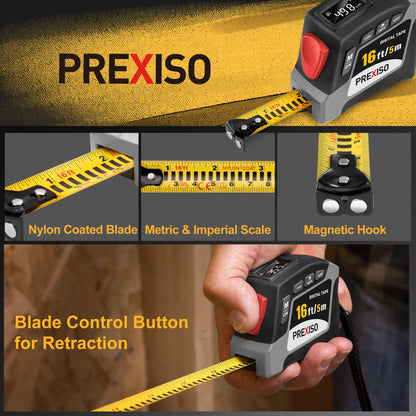 16-Foot Digital Tape Measure with Multi-Unit Display