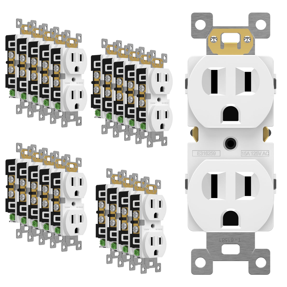 Duplex Receptacle Outlet with Tamper Resistant Design