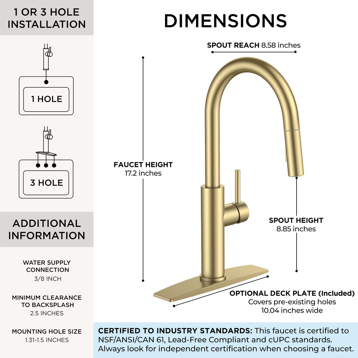 High-Arc Kitchen Faucet with Pull-Down Sprayer
