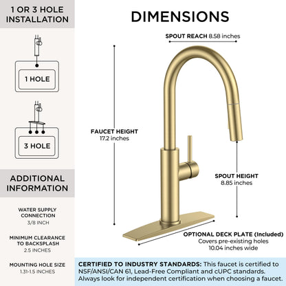 High-Arc Kitchen Faucet with Pull-Down Sprayer