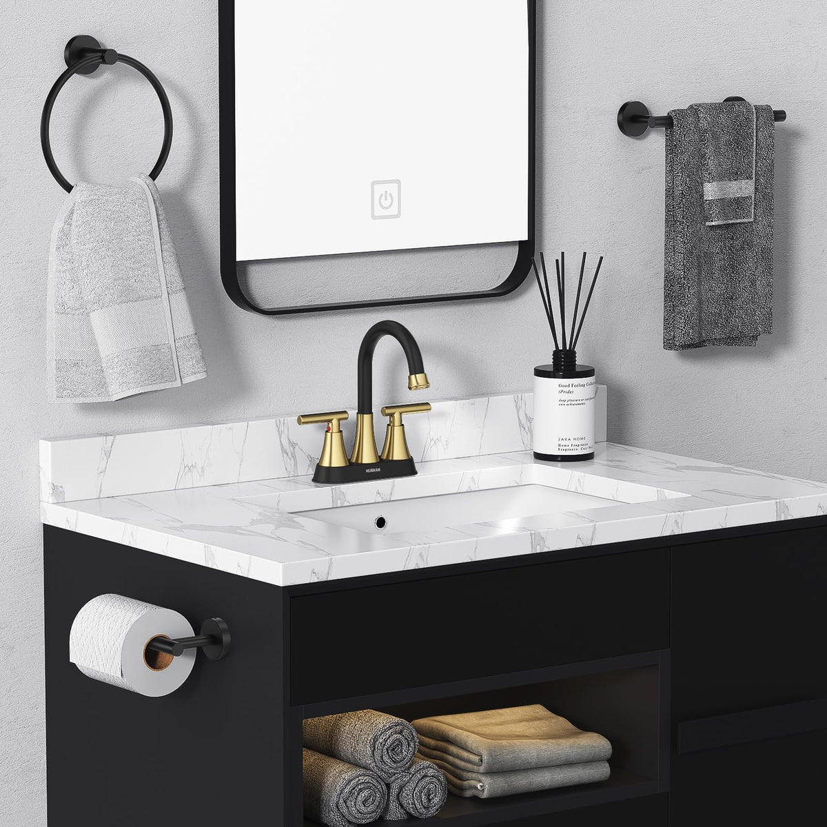 4-Inch Centerset Bathroom Faucet with Dual Handles