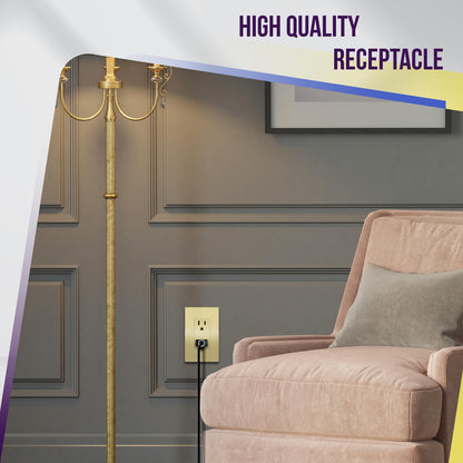 15A Decorator Outlet with Screwless Wall Plate
