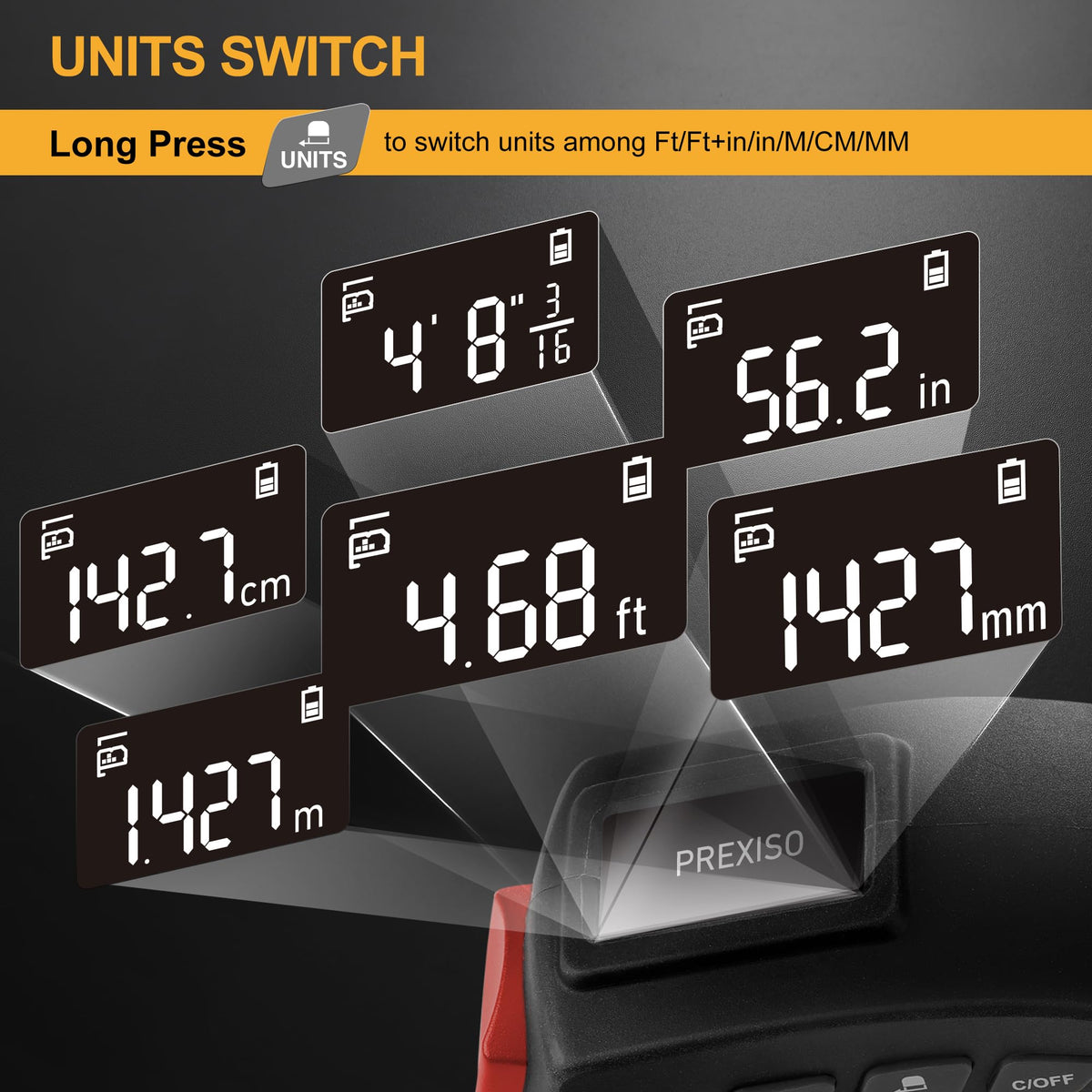16-Foot Digital Tape Measure with Multi-Unit Display