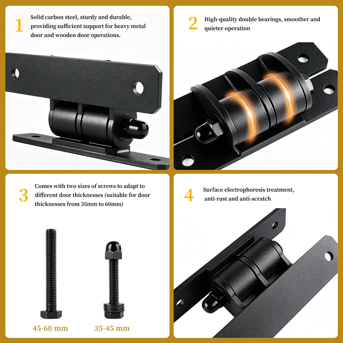 Heavy-Duty Gate Hinges for Doors and Outdoor Gates