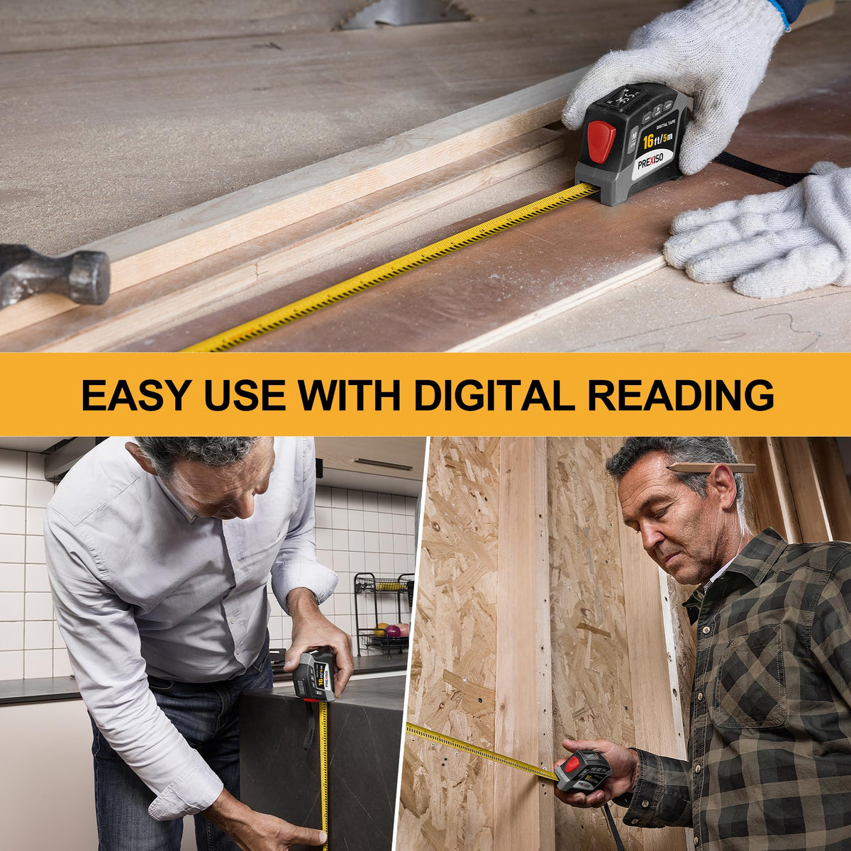 16-Foot Digital Tape Measure with Multi-Unit Display