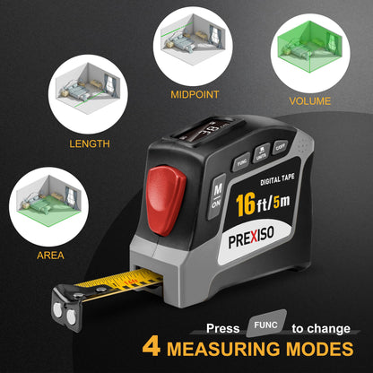 16-Foot Digital Tape Measure with Multi-Unit Display